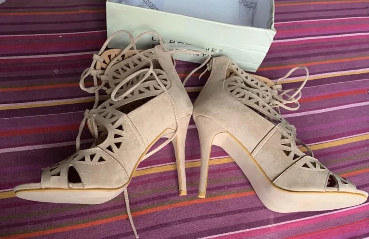 🤎 Fashion lace-up pumps in beige nubuck – Size 41 – photo 8